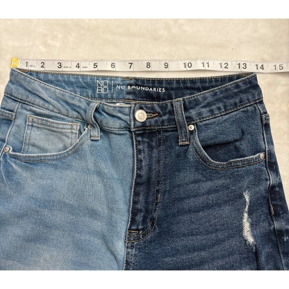 No Boundaries Two-Tone Distressed High-Waisted Skinny Jeans Womans Size 7 - Picture 6 of 8
